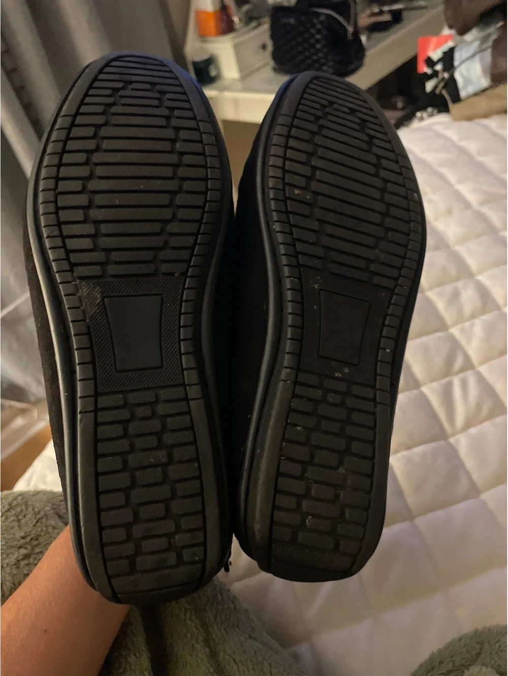 Andrew Fezza Men's Black Suede Loafers Size 8 with Leather Interior and Rubber T